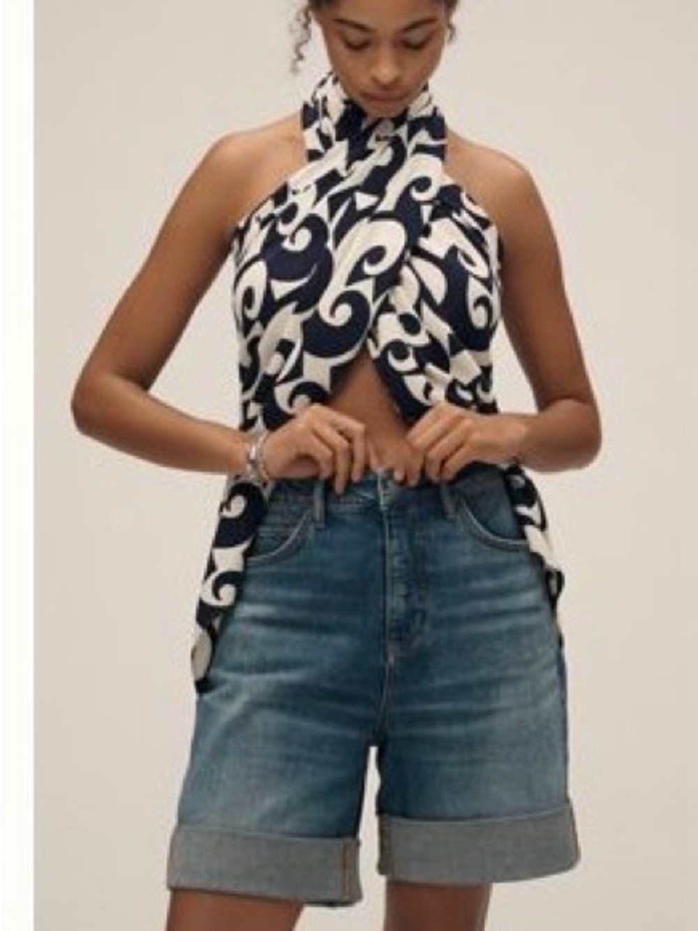 Pilcro High Rise Cuffed Jean Shorts